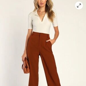Women's Brown Wide-Leg Pants